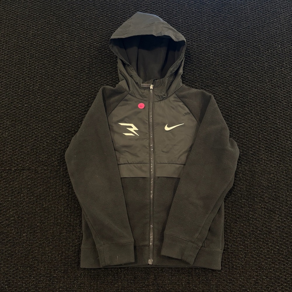 Nike‎ 3 Brand Full Zip Up Fleece Jacket Boys Athletic Hooded Size Youth Small